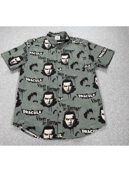 Other - Bela Lugosi Dracula Graphic Button-Up Shirt‎ Size S creepy co
